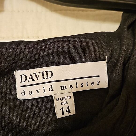 NWT David Meister black Rauched midi dress size 14 - Picture 6 of 10